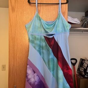 Cider Multicolor Strappy Mini Dress